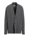Laneus Man Cardigan Grey Size 38 Wool In Grey