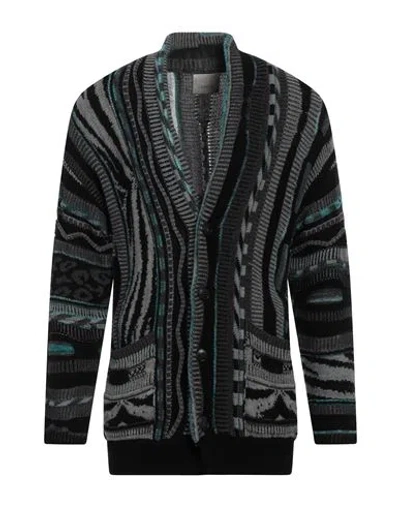 Laneus Man Cardigan Grey Size 40 Synthetic Fibers, Alpaca Wool, Mohair Wool, Virgin Wool, Cashmere