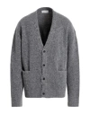 Laneus Man Cardigan Grey Size 42 Baby Alpaca Wool, Polyamide, Virgin Wool In Gray