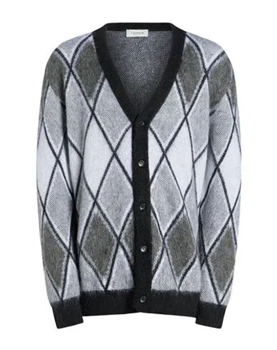Laneus Man Cardigan Grey Size 42 Mohair Wool, Polyamide, Wool In Gray