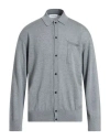Laneus Man Cardigan Grey Size 42 Virgin Wool, Cashmere In Gray