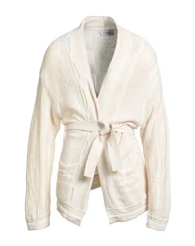 Laneus Man Cardigan Ivory Size 38 Cotton In White