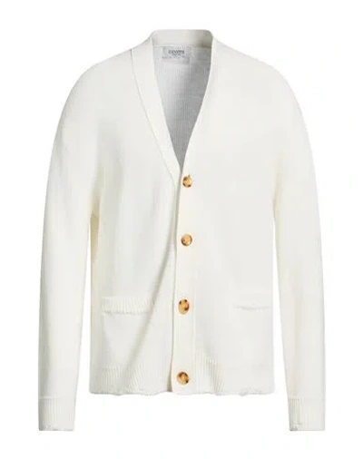 Laneus Man Cardigan Ivory Size 38 Cotton In White