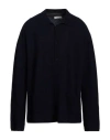 Laneus Man Cardigan Midnight Blue Size 36 Merino Wool, Cashmere In Blue