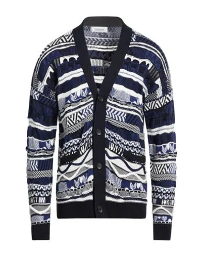 Laneus Man Cardigan Midnight Blue Size 40 Cotton, Polyamide