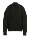 Laneus Man Cardigan Military Green Size 42 Mohair Wool, Polyamide, Wool In Black