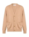 Laneus Man Cardigan Sand Size 40 Merino Wool, Cashmere In Neutral
