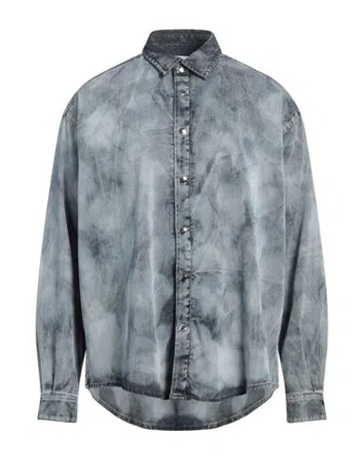 Laneus Man Denim Shirt Blue Size 42 Lyocell, Polyester, Cotton, Elastane