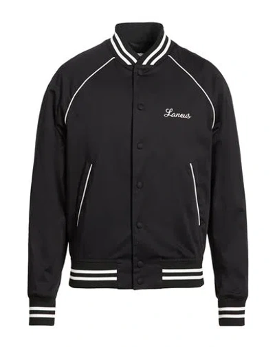 Laneus Man Jacket Black Size 42 Cotton, Elastane
