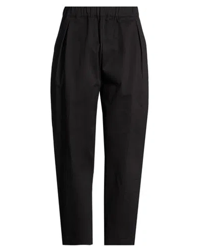 Laneus Man Pants Black Size 34 Cotton, Elastane