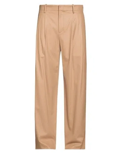 Laneus Man Pants Camel Size 32 Virgin Wool, Polyamide, Elastane In Beige