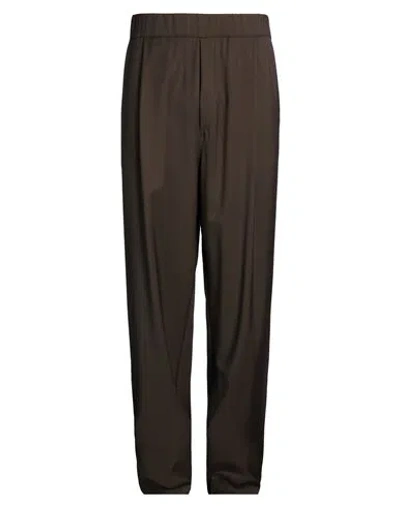 Laneus Man Pants Chocolate Brown Size 34 Virgin Wool In Multi