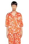 Laneus Camicia Con Tasca In Raso A Stampa Floreale In Red