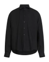 Laneus Man Shirt Black Size 36 Virgin Wool