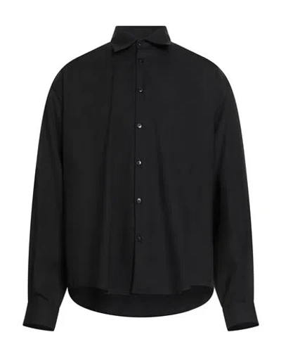 Laneus Man Shirt Black Size 36 Virgin Wool