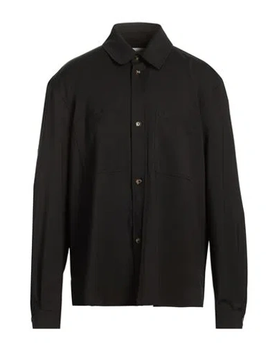 Laneus Man Shirt Black Size 44 Virgin Wool