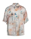 Laneus Man Shirt Yellow Size 42 Ecovero Viscose, Viscose In Pink