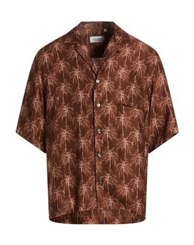 Laneus Man Shirt Brown Size M Viscose