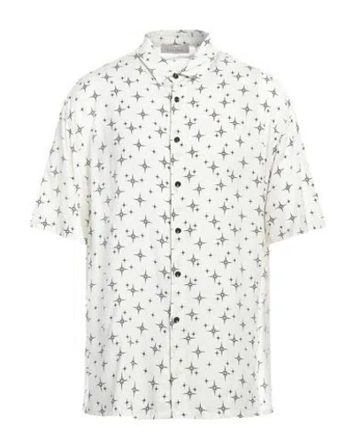 Laneus Man Shirt Ivory Size 42 Viscose