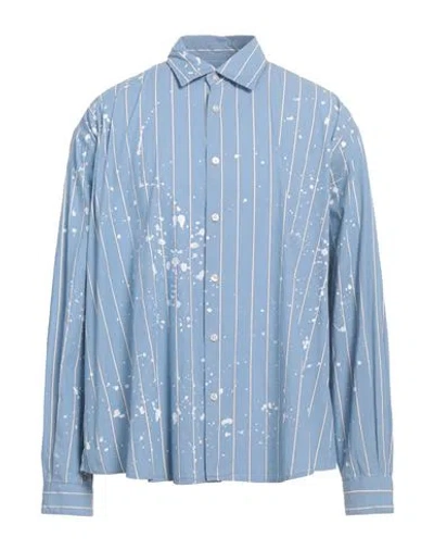 Laneus Man Shirt Light Blue Size 42 Cotton, Elastane