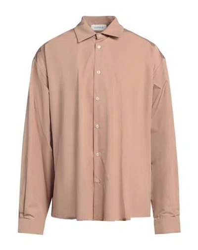 Laneus Man Shirt Light Brown Size 44 Cotton In Beige