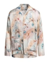Laneus Man Shirt Yellow Size 42 Ecovero Viscose, Viscose In Grey