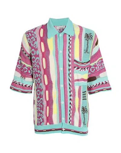 Laneus Man Shirt Mauve Size 44 Cotton In Multi