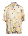 Laneus Man Shirt Pastel Yellow Size 38 Ecovero Viscose, Viscose