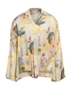 Laneus Man Shirt Yellow Size 42 Ecovero Viscose, Viscose In Yellow