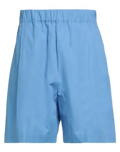 Laneus Man Shorts & Bermuda Shorts Azure Size 30 Cotton In Blue