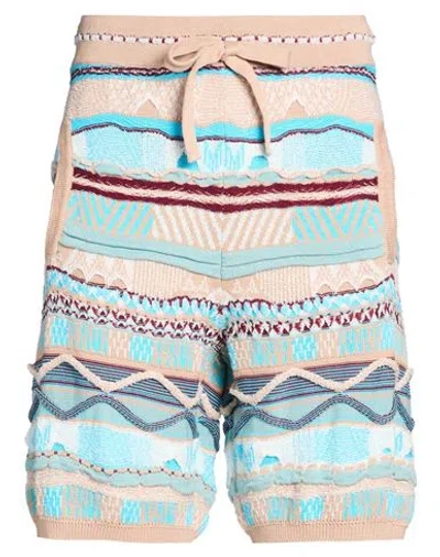 Laneus Man Shorts & Bermuda Shorts Azure Size 36 Cotton, Polyamide In Blue