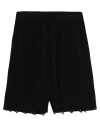 Laneus Knitted Cotton Bermuda Shorts In Black