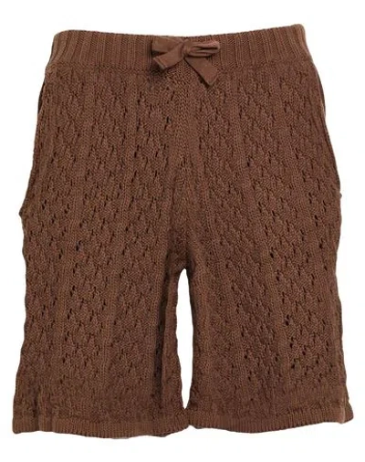 Laneus Man Shorts & Bermuda Shorts Chocolate Brown Size 30 Cotton