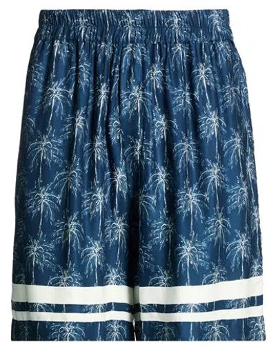 Laneus Man Shorts & Bermuda Shorts Midnight Blue Size Xxl Viscose