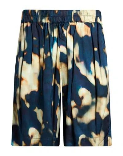 Laneus Man Shorts & Bermuda Shorts Navy Size L Viscose In Blue