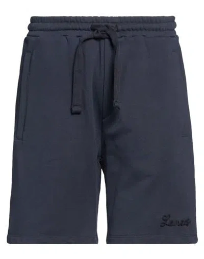 Laneus Man Shorts & Bermuda Shorts Navy Size Xl Cotton In Blue