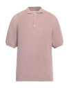 Laneus Man Sweater Antique Rose Size 42 Cotton In Pink
