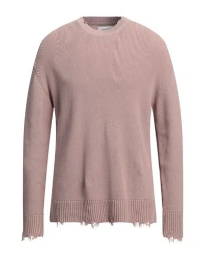Laneus Man Sweater Antique Rose Size 44 Cotton In Pink
