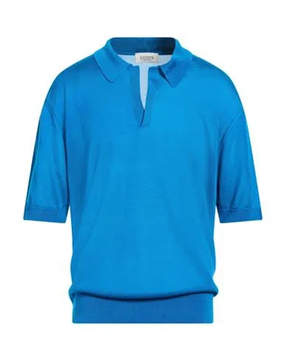 Laneus Man Sweater Azure Size 42 Lyocell In Blue