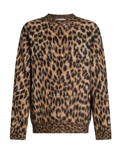 Laneus Man Sweater Beige Size 44 Polyamide, Alpaca Wool, Polyacrylic, Wool In Animal Print
