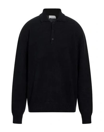 Laneus Man Sweater Black Size 36 Cashmere, Silk, Polyester In Blue