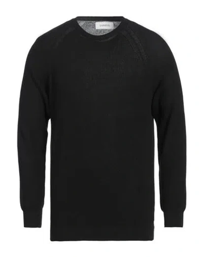 Laneus Man Sweater Black Size 38 Cotton