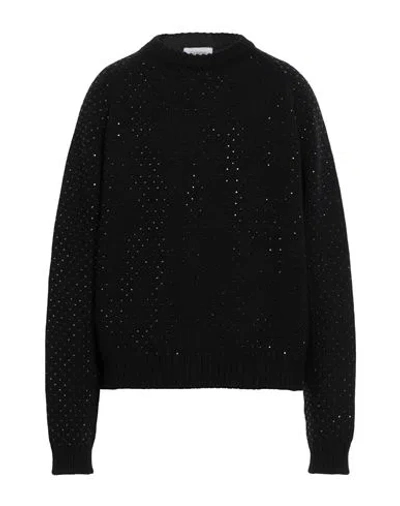 Laneus Man Sweater Black Size 40 Recycled Wool, Virgin Wool, Polyamide