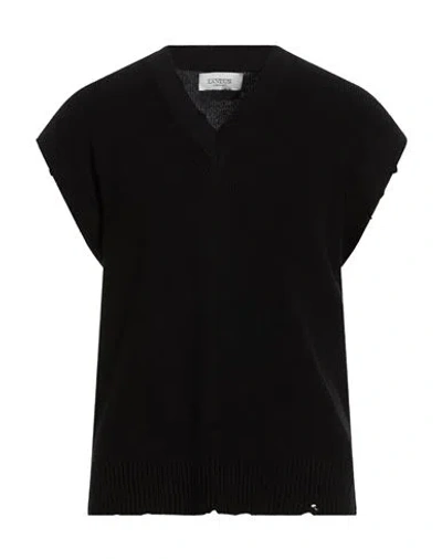 Laneus Man Sweater Black Size 42 Cotton