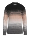 Laneus Multicolor Crewneck Sweater In Black