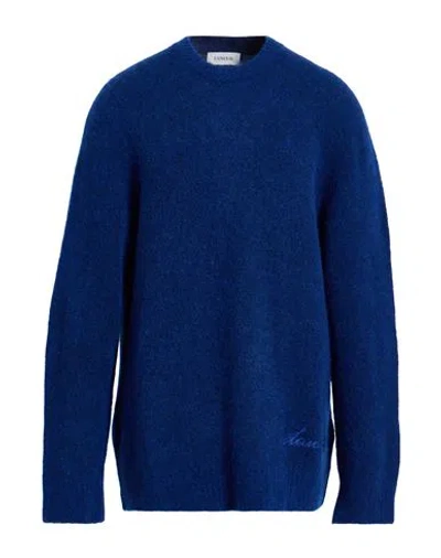 Laneus Man Sweater Bright Blue Size 44 Baby Alpaca Wool, Polyamide, Virgin Wool