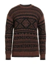 Laneus Man Sweater Brown Size 36 Polyamide, Alpaca Wool, Virgin Wool, Polyester In Black