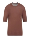 Laneus Man Sweater Brown Size 38 Bemberg In Brown