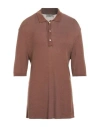 Laneus Man Sweater Brown Size 40 Bemberg In Brown