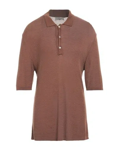 Laneus Man Sweater Brown Size 40 Bemberg